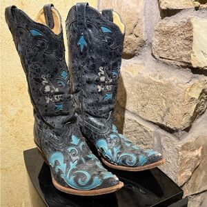 Corral Women's Black and Blue Western Boots